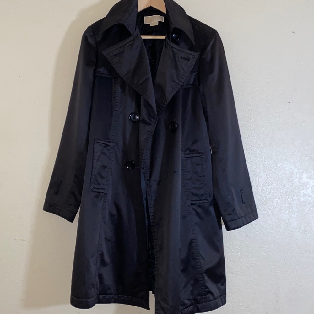 Michael Kors Black Trench Coat size medium